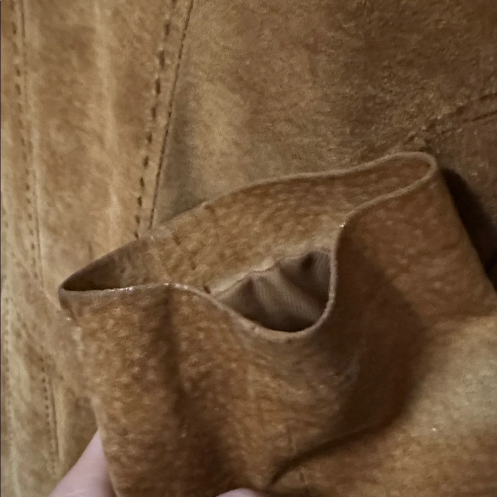 VINTAGE Y2K Express Suede Coat Sz 5/6 - Picture 9 of 11